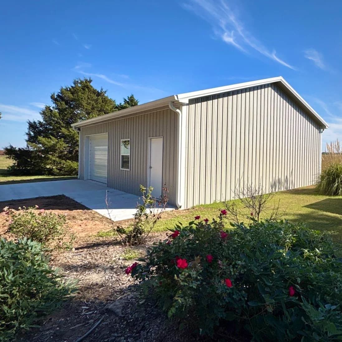 30x35 Post Frame Shop with Vapor Barrier Insulation — Lamont, Oklahoma